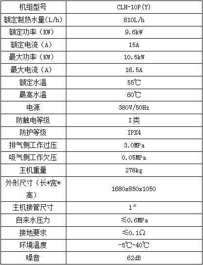 10P循环一体式参数